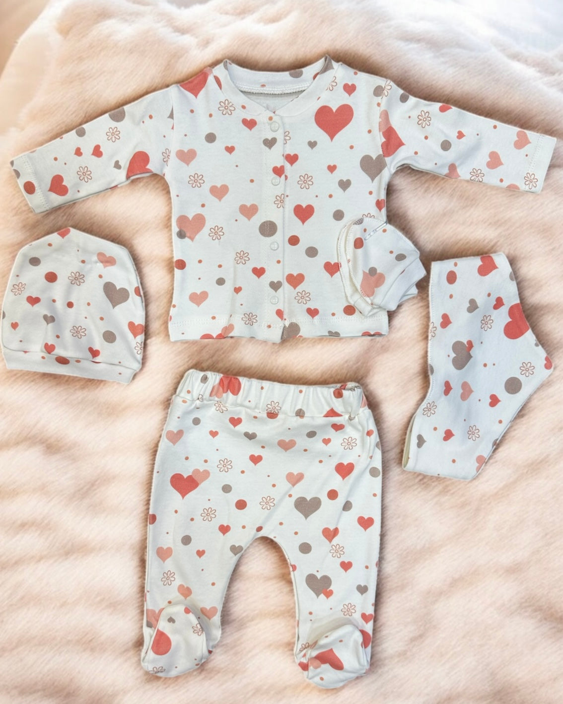 Ensemble Bébé Nouveau-Né 5 Pièces – Confort et Élégance