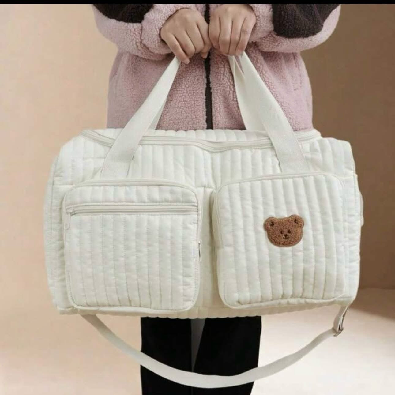 Sac à Langer Matelassé Chic "Ourson"