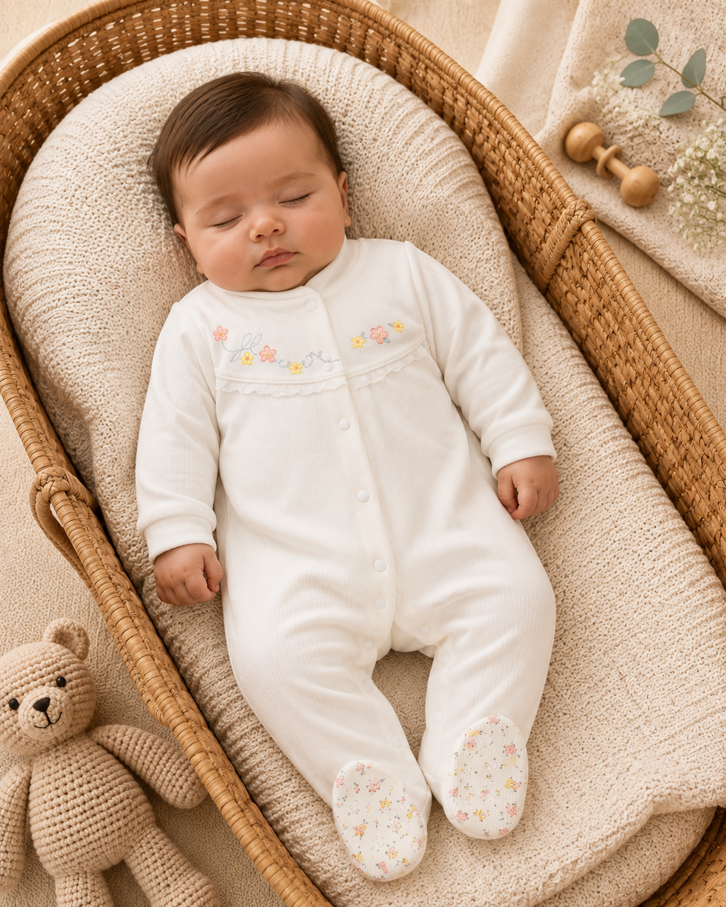 Grenouillère 100% coton 0-6 mois