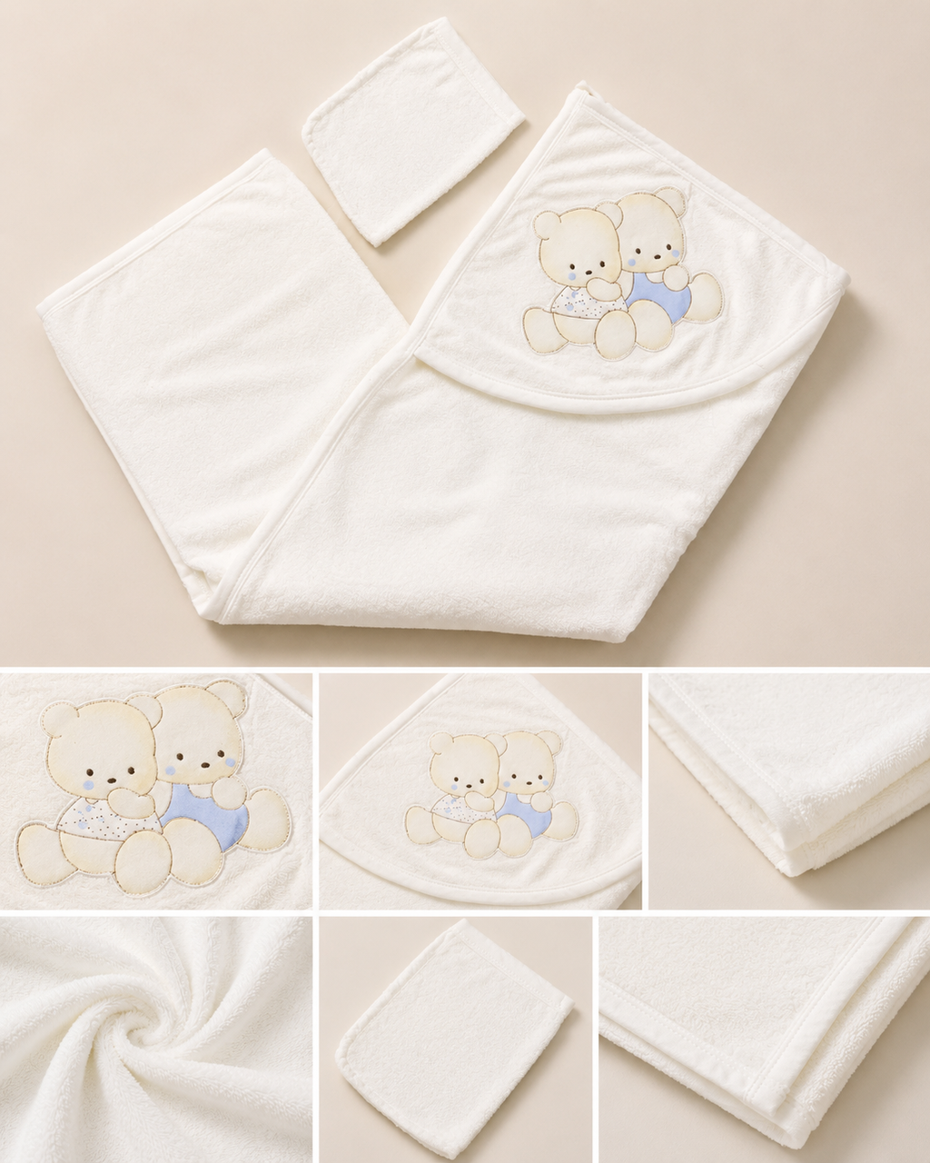 Cape de bain bébé avec gant