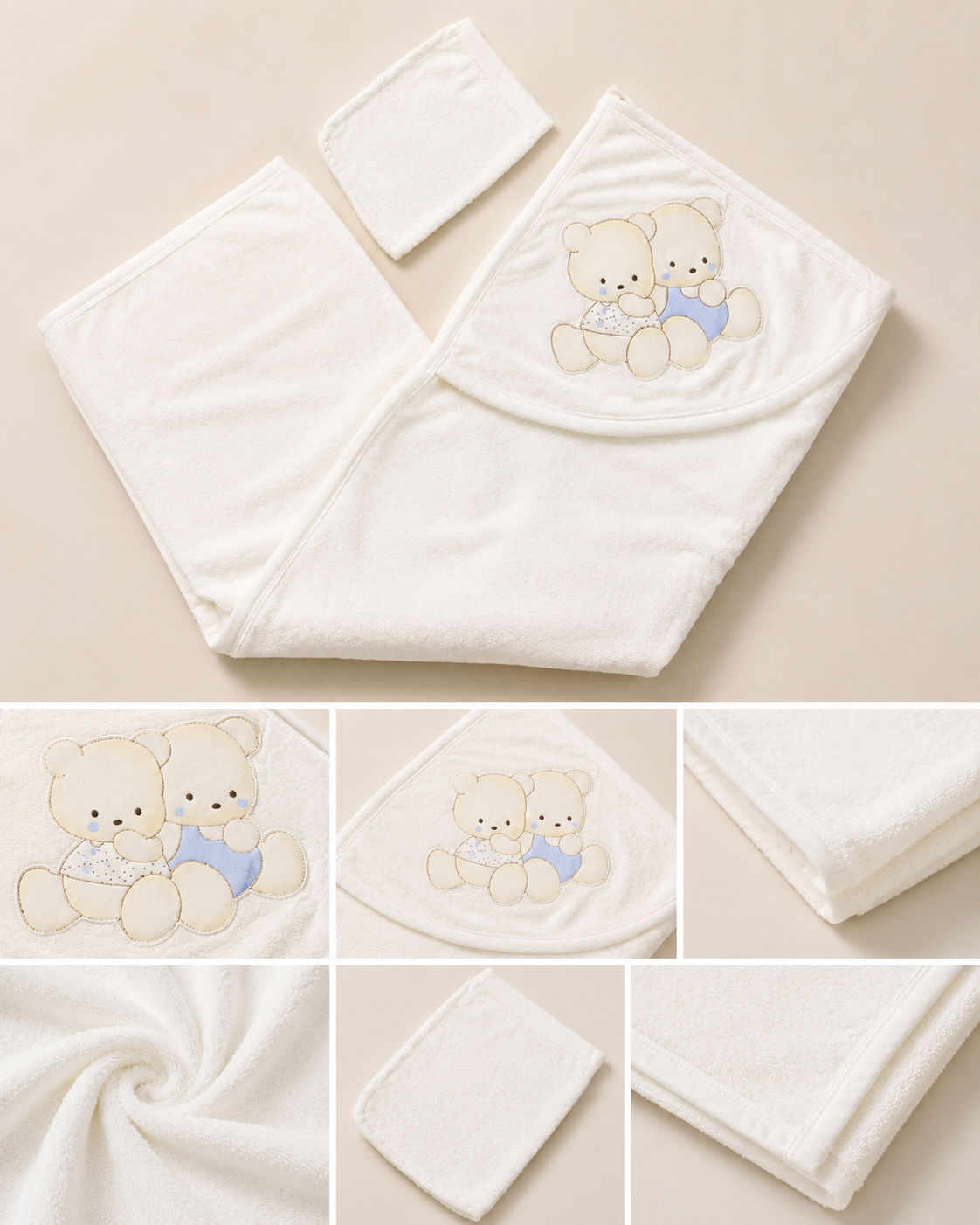 Cape de bain bébé avec gant
