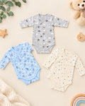 Body Croisé Bébé Garçon Imprimé Animaux Manches Longues – Naissance