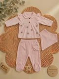 Ensemble naissance col claudine fleurs 0-3 mois