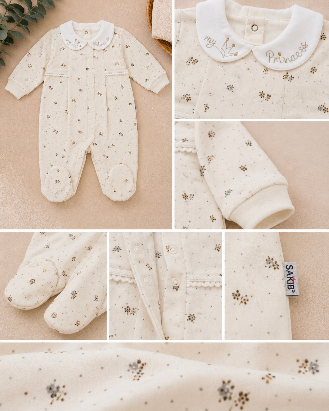 Grenouillère 100% coton 0-6 mois