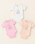 Body Croisé Bébé Fille Arc-en-Ciel "Smiles and Sunshine" Manches Courtes – Naissance