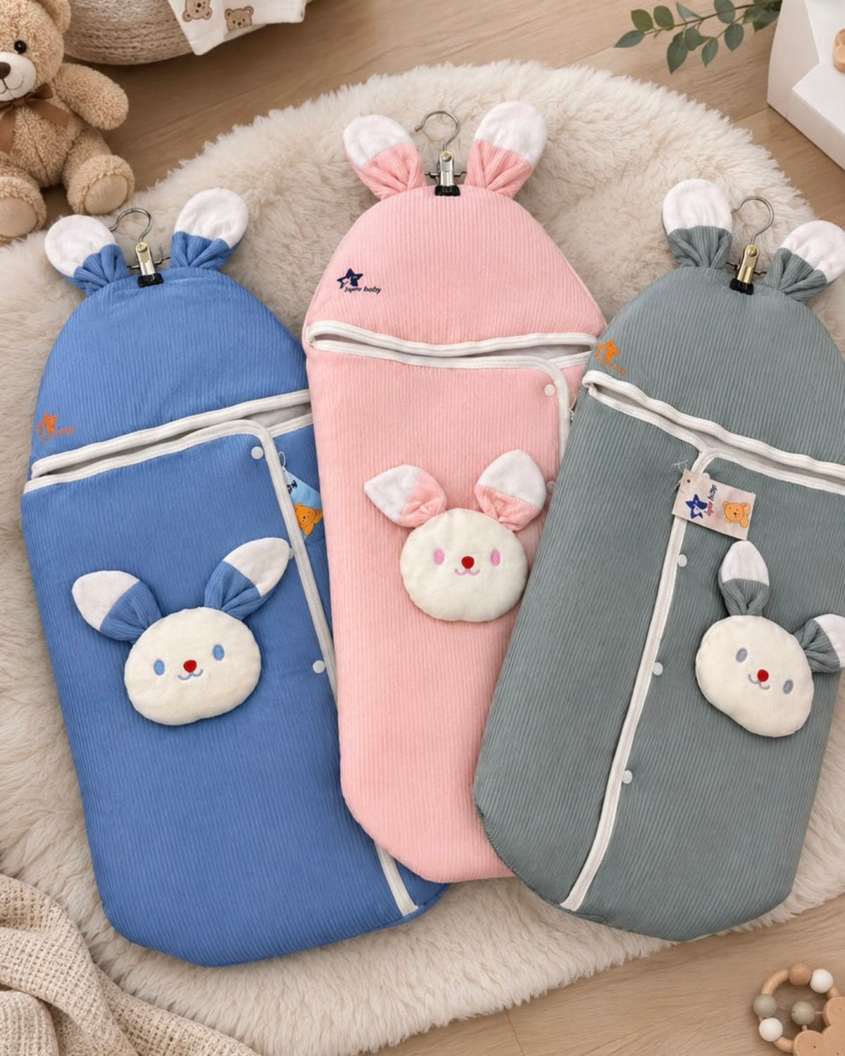 Nid d'Ange Bébé Lapin – Cocon de Naissance à Capuche Oreilles 0-3 Mois