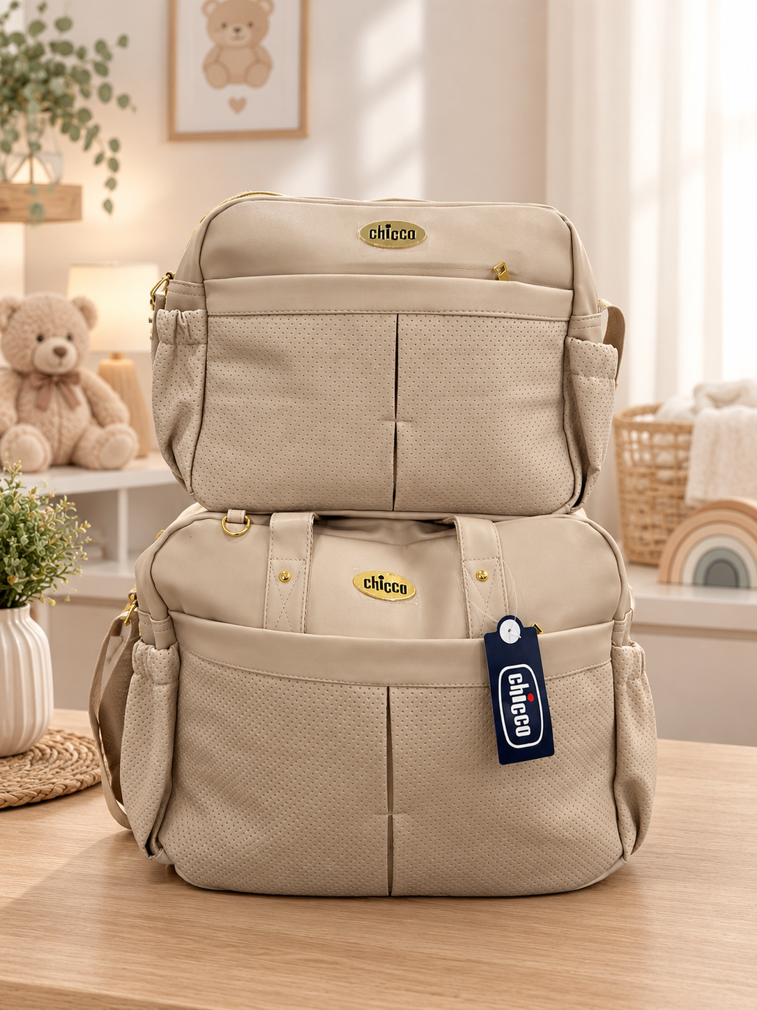 Ensemble de Sacs à Langer Chicco Beige Perforé