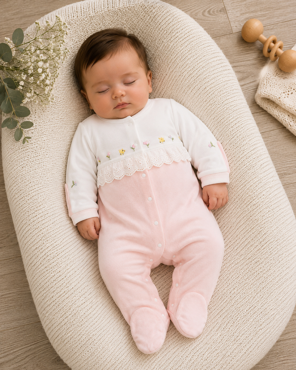 Grenouillère 100% coton 0-6 mois