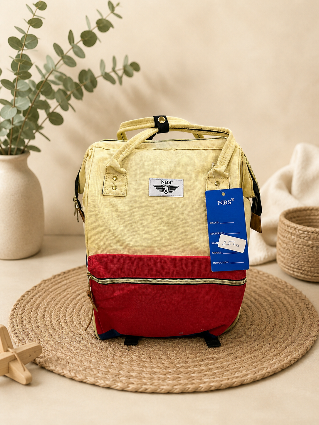 Sac à Dos de Maternité "NBS" Jaune & Rouge