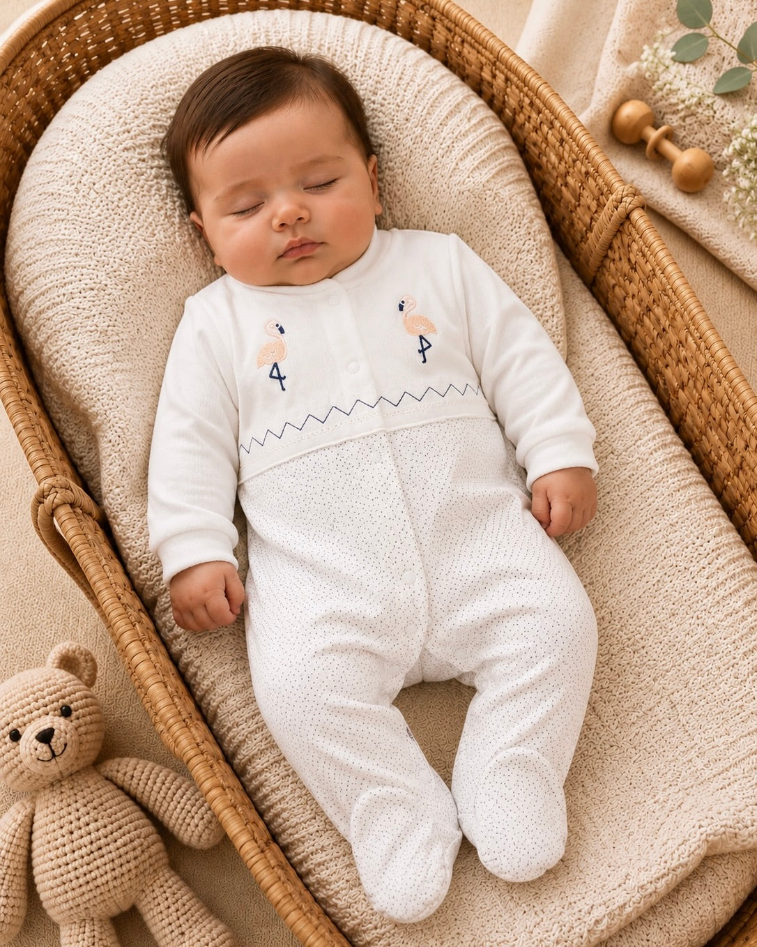 Grenouillère 100% coton 0-6 mois