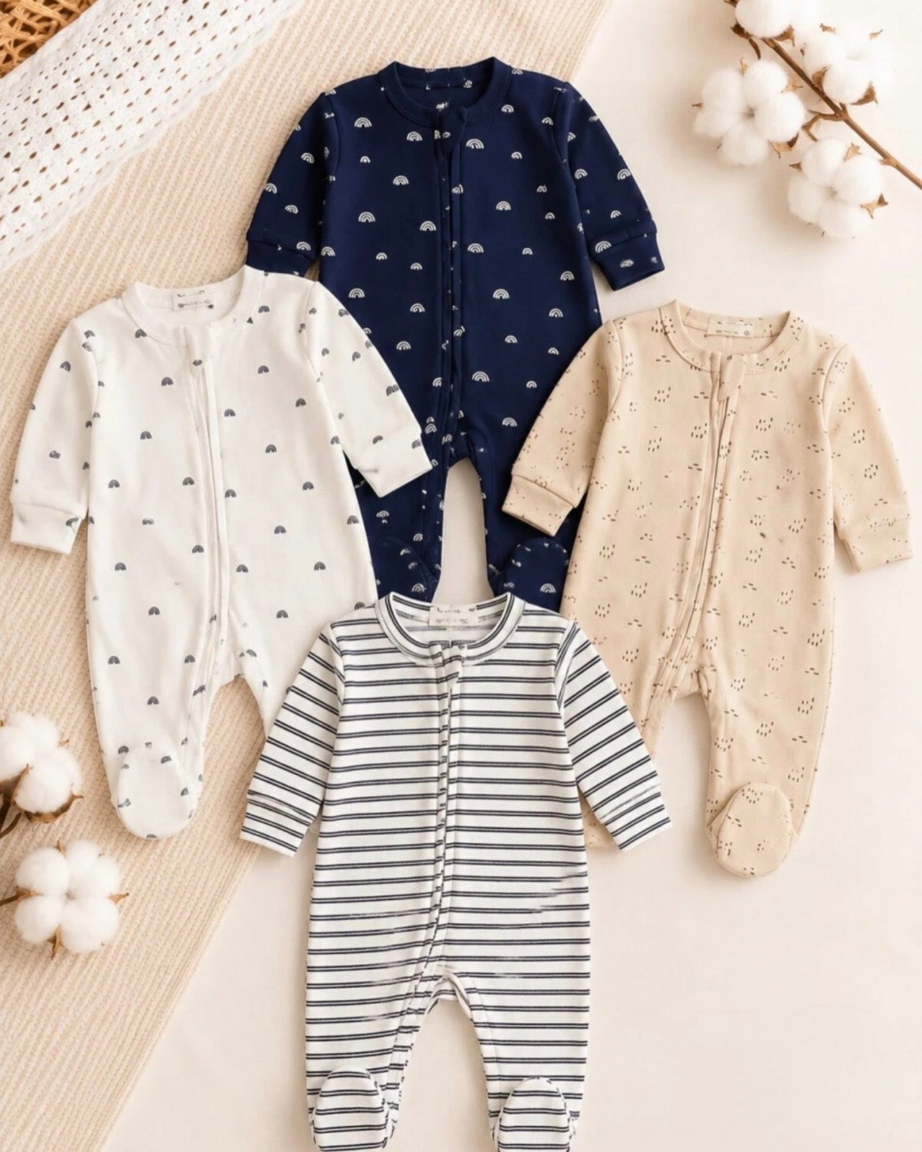Pyjama Combinaison Bébé Zippé 0-3 Mois
