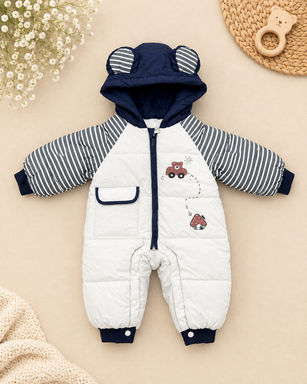 Combinaison pilote hiver rayée bébé COSMOS BEBE