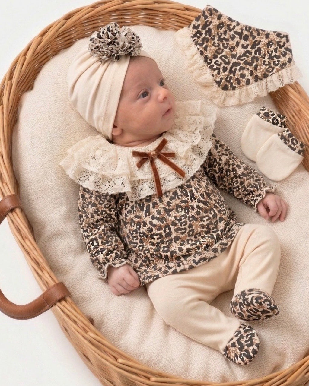 Ensemble Bébé Fille "Léopard Élégance" 5 Pièces 0-3 Mois