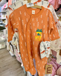 Grenouillères "Jardin Enchanté" + bonnet 100% coton 0-3/3-6