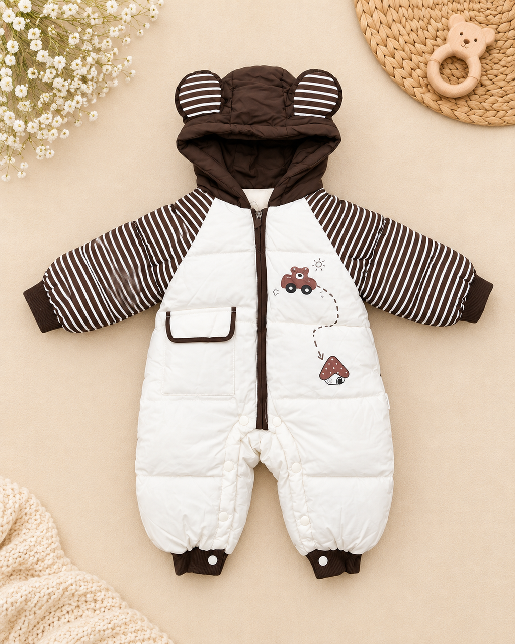 Combinaison pilote hiver rayée bébé COSMOS BEBE