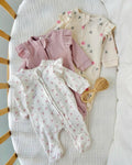 Pyjama Combinaison Bébé Fille à Volants - Vêtement Naissance 0-3 Mois