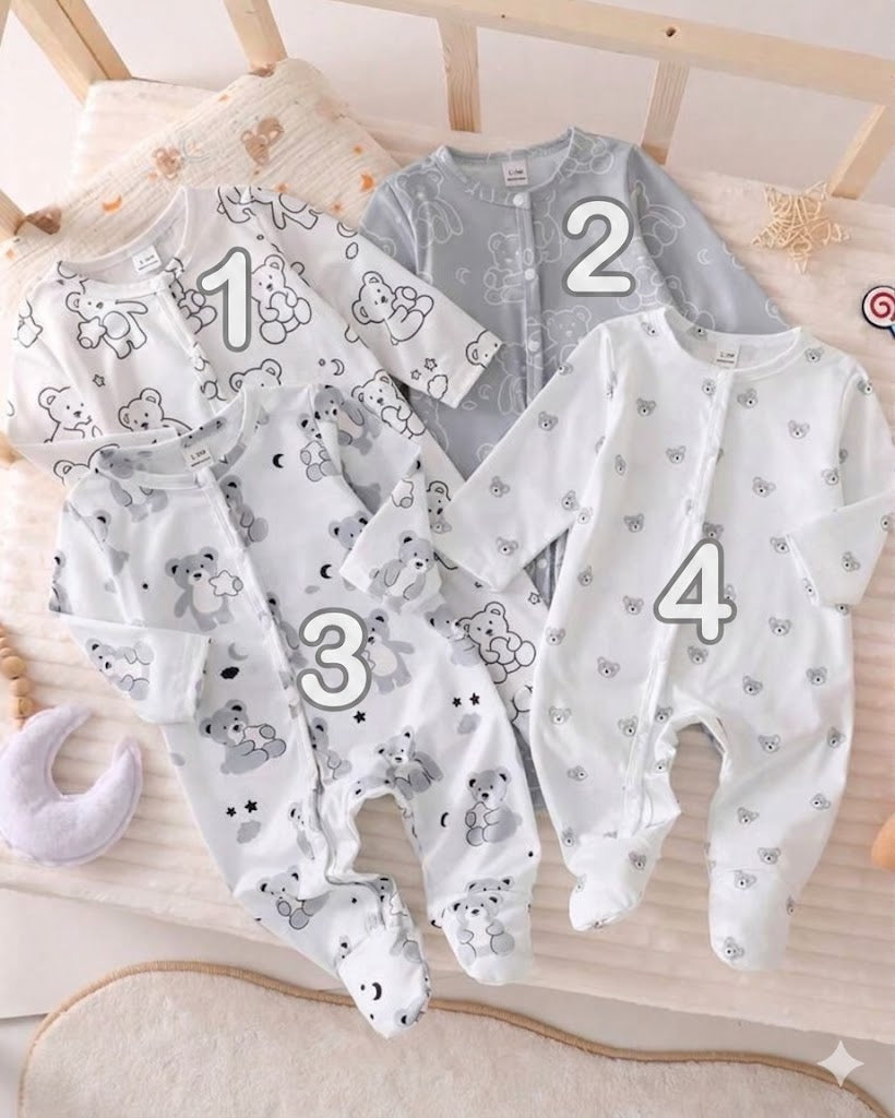 Grenouillères "Mon Petit Ourson" – Douceur & Sommeil