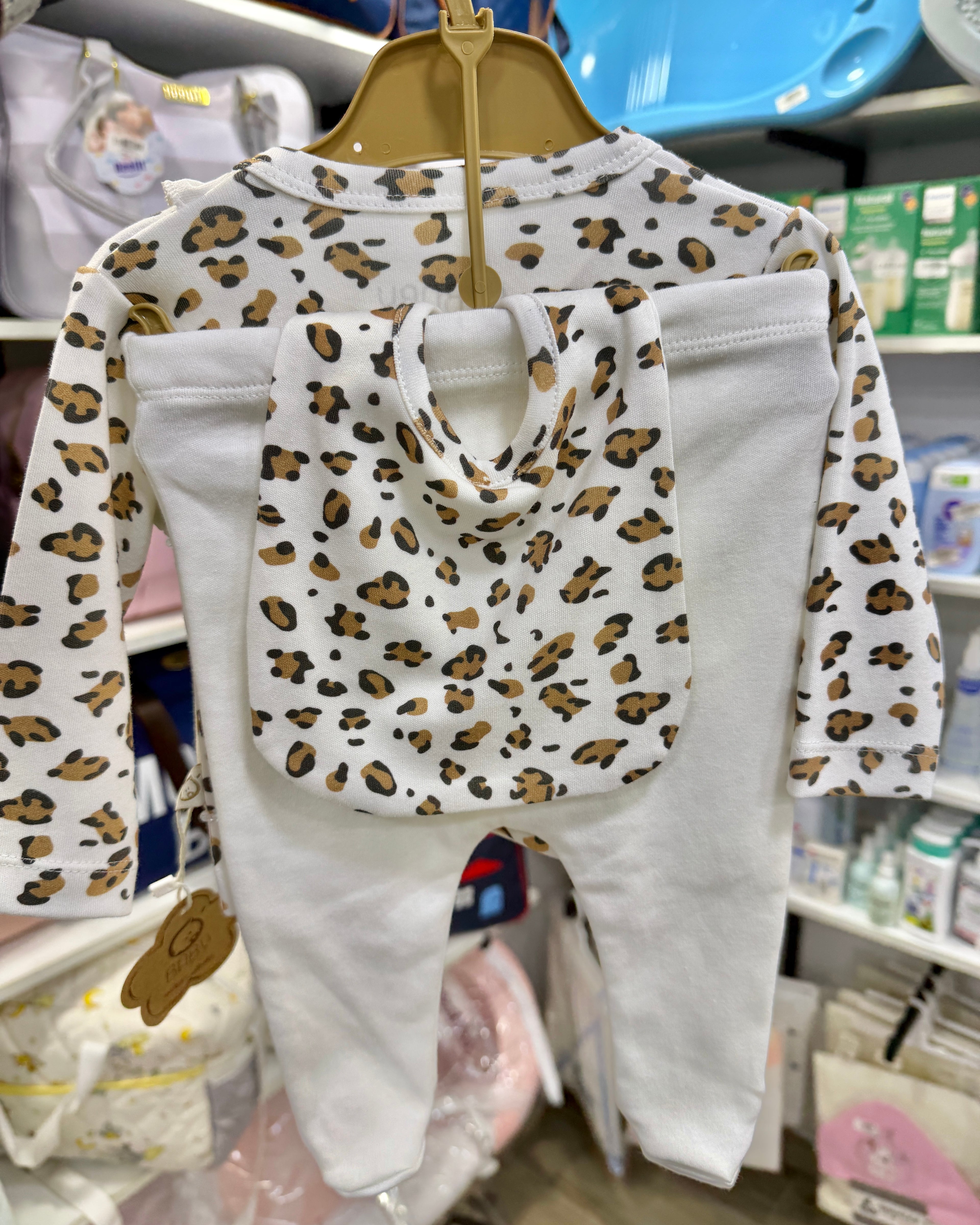 Ensemble bébé leopards 100% coton 0-3 mois