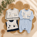 Ensemble "Prince Baby" Ours Couronne – Gilet, Pyjama & Bonnet 0-3 Mois