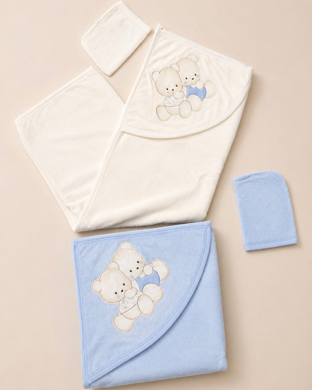 Cape de bain bébé avec gant