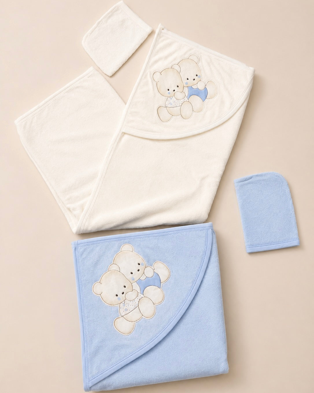 Cape de bain bébé avec gant