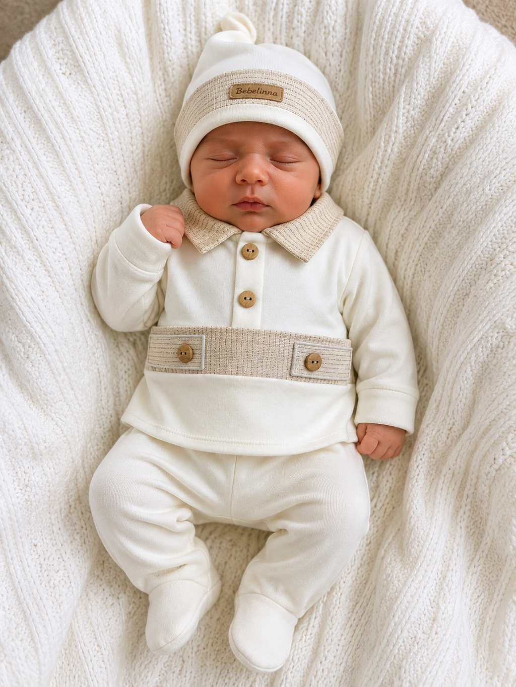 ☀️ Ensemble bébé 5 pièces en coton doux 🌸 0-3 Mois