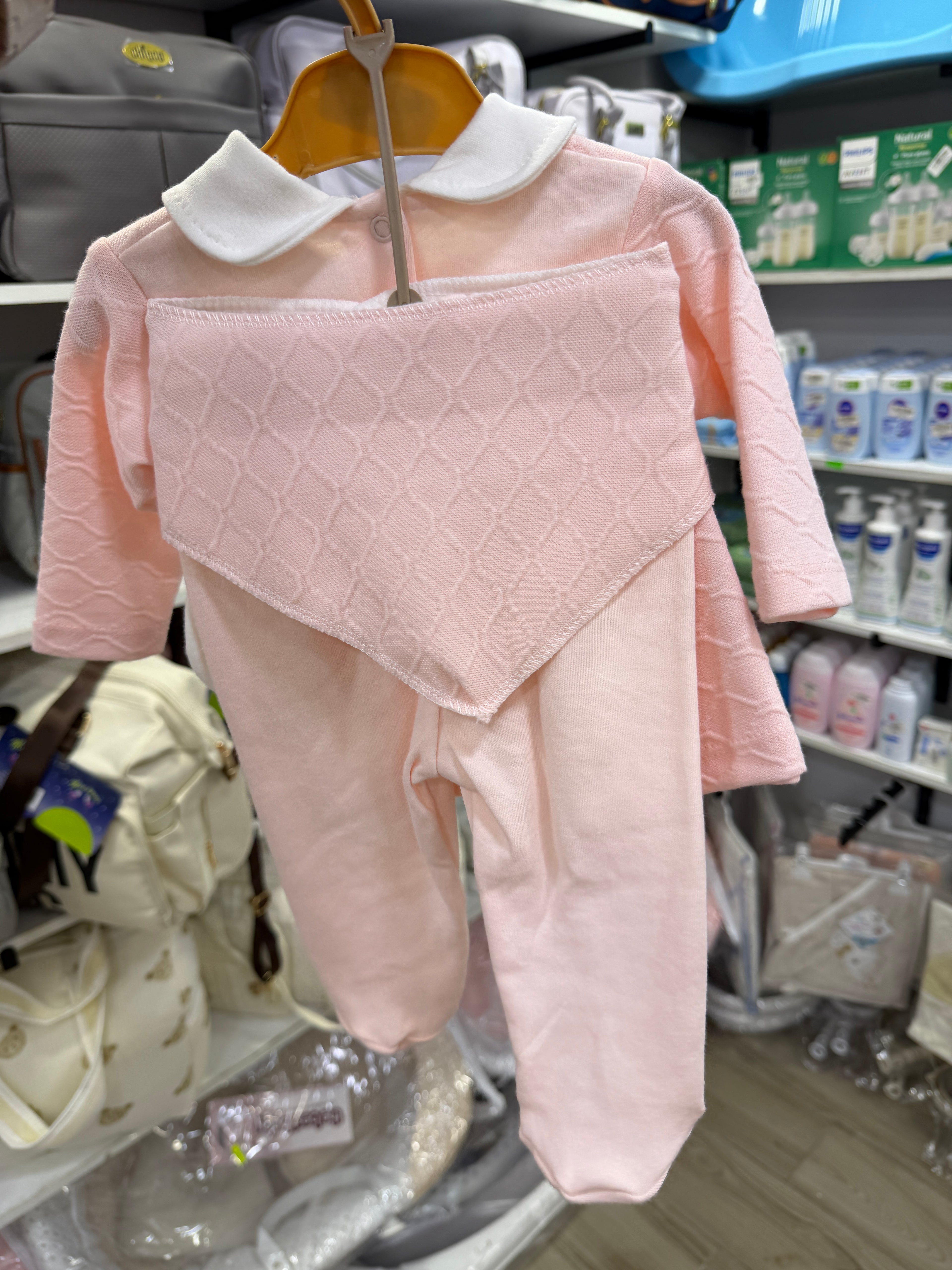 Ensemble de Naissance "Douceur de Rose" – 5 Pièces