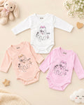 Body Croisé Bébé Fille Chaton "Smile" Manches Longues – Naissance 0-3 Mois