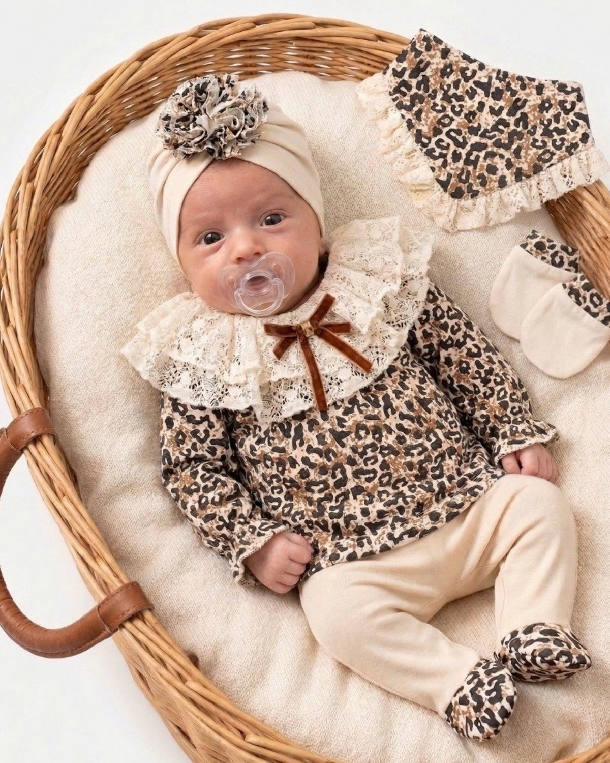 Ensemble Bébé Fille "Léopard Élégance" 5 Pièces 0-3 Mois
