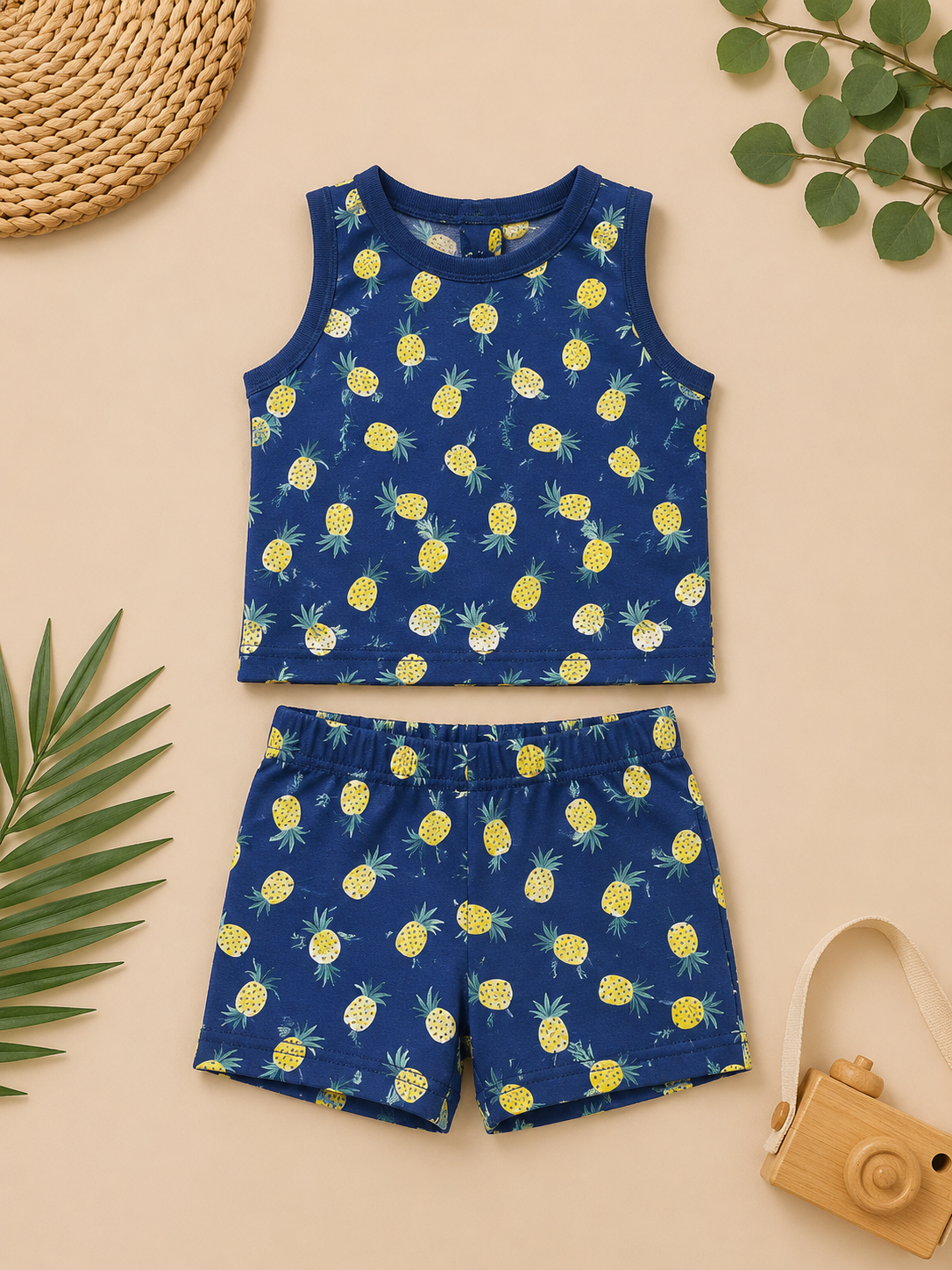 🍍 Ensemble "Tropique Bleu Ananas"