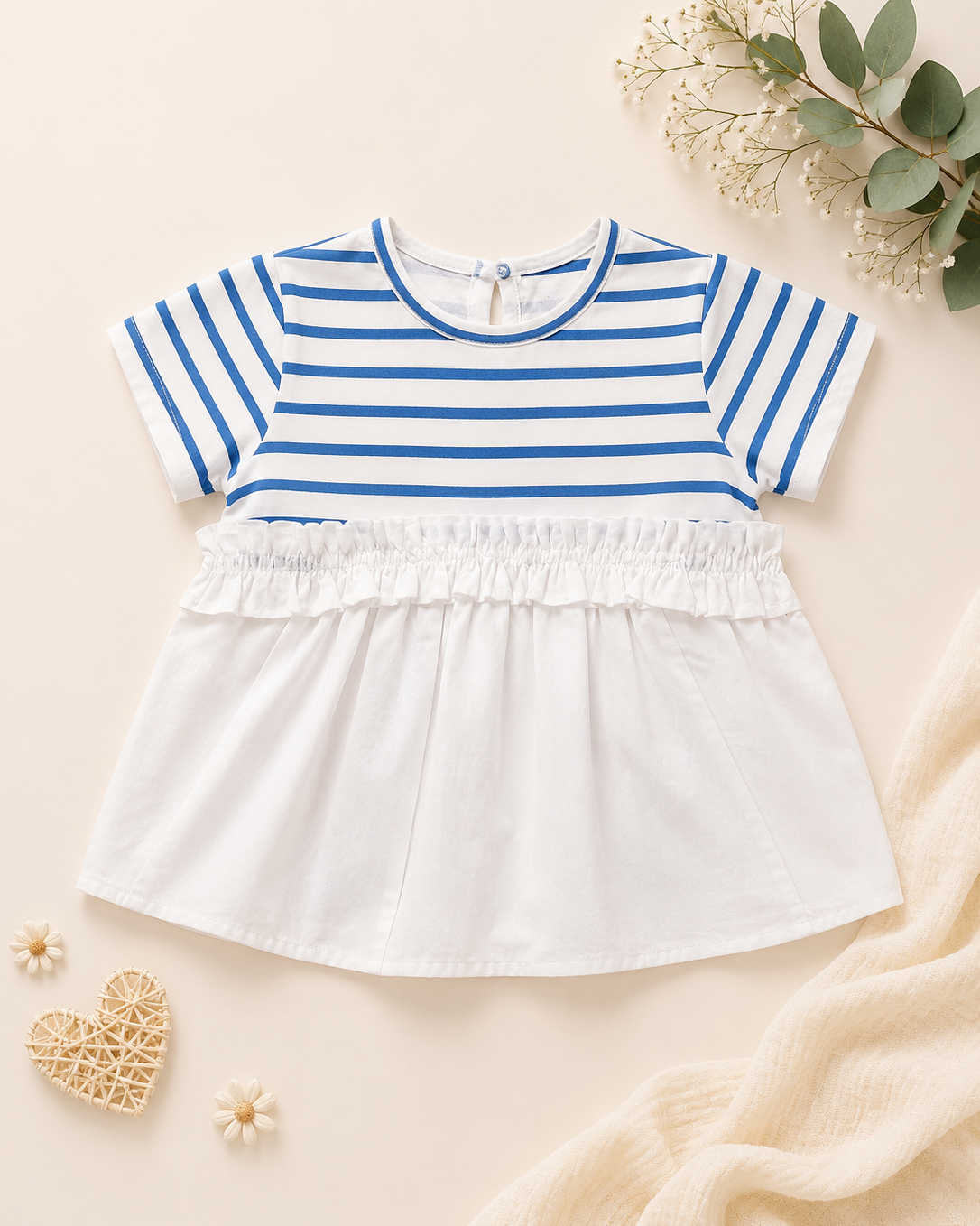 Robe Bi-Matière "Petite Moussaillon" à Rayures