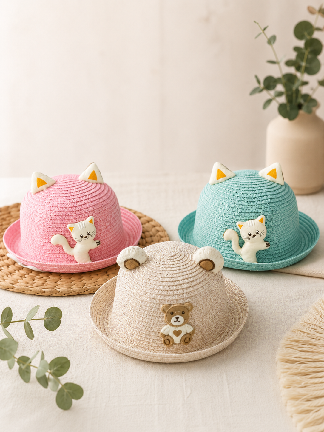 Chapeaux de Paille "Petites Oreilles Rigolotes"