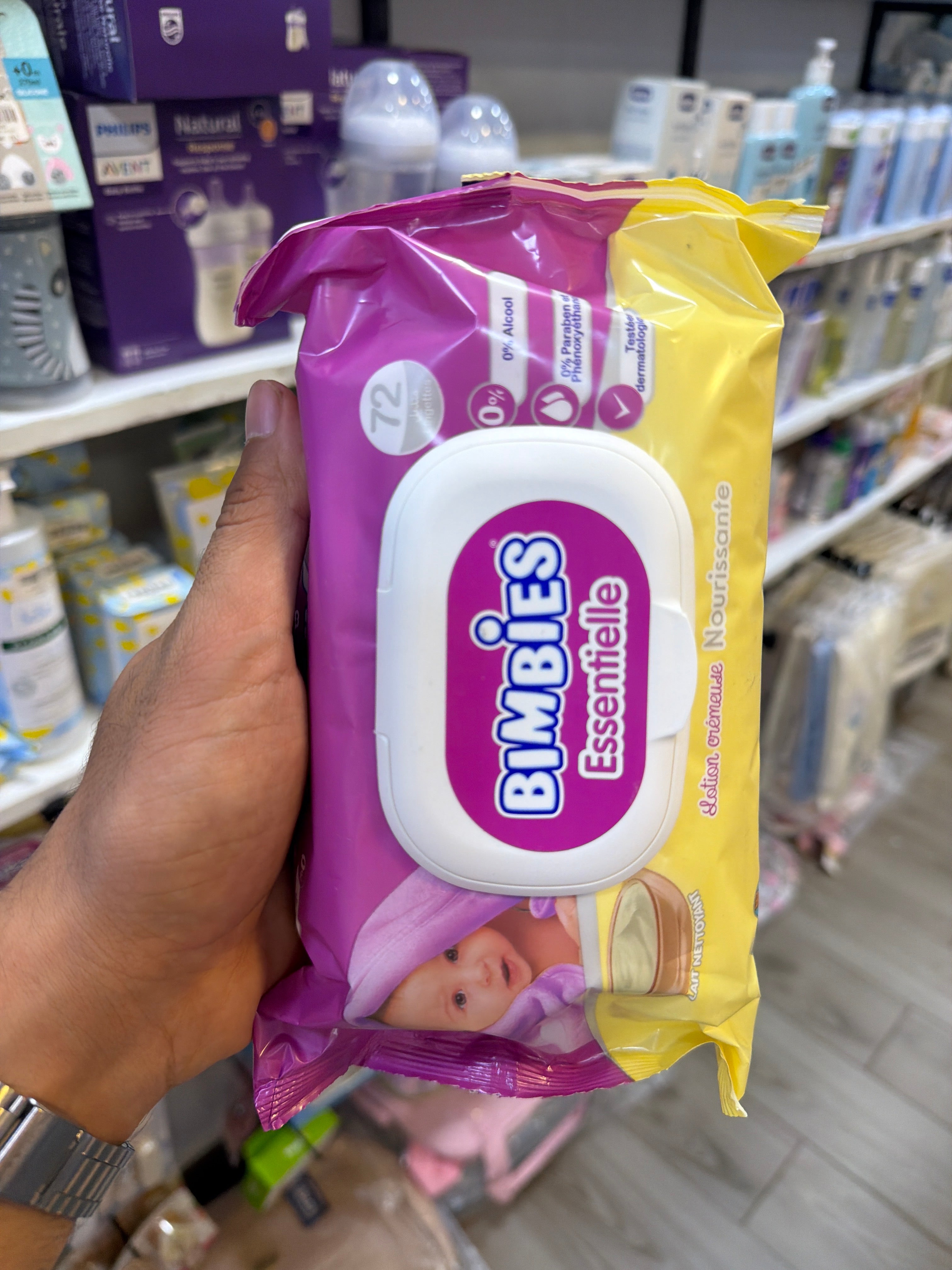 Bimbies Essentielle Lingettes Bébé Nourrissantes (72 unités)