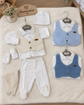 Ensemble Bébé Garçon Chemise & Gilet Velours Côtelé 5 Pièces 0-3 Mois