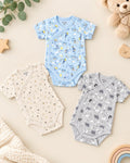 Body Croisé Bébé Garçon Imprimé Safari Manches Courtes – Naissance