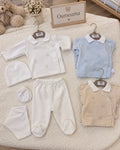 Ensemble Bébé Velours Oursons Brodés Col Claudine 5 Pièces 0-3 Mois