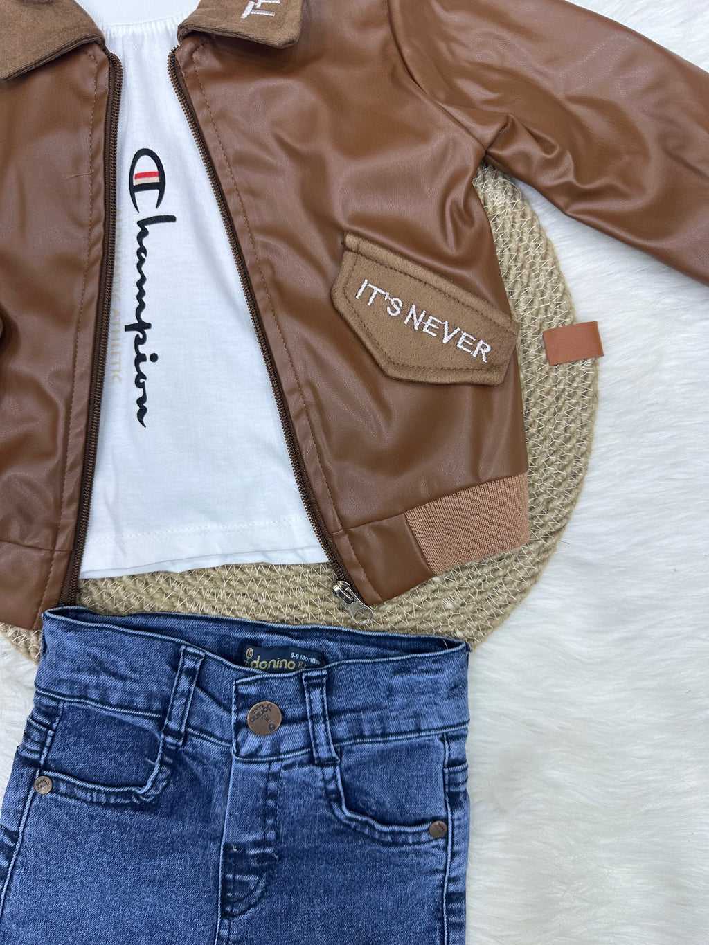 Ensemble "Petit Aventurier" – Veste Aviateur & Jean