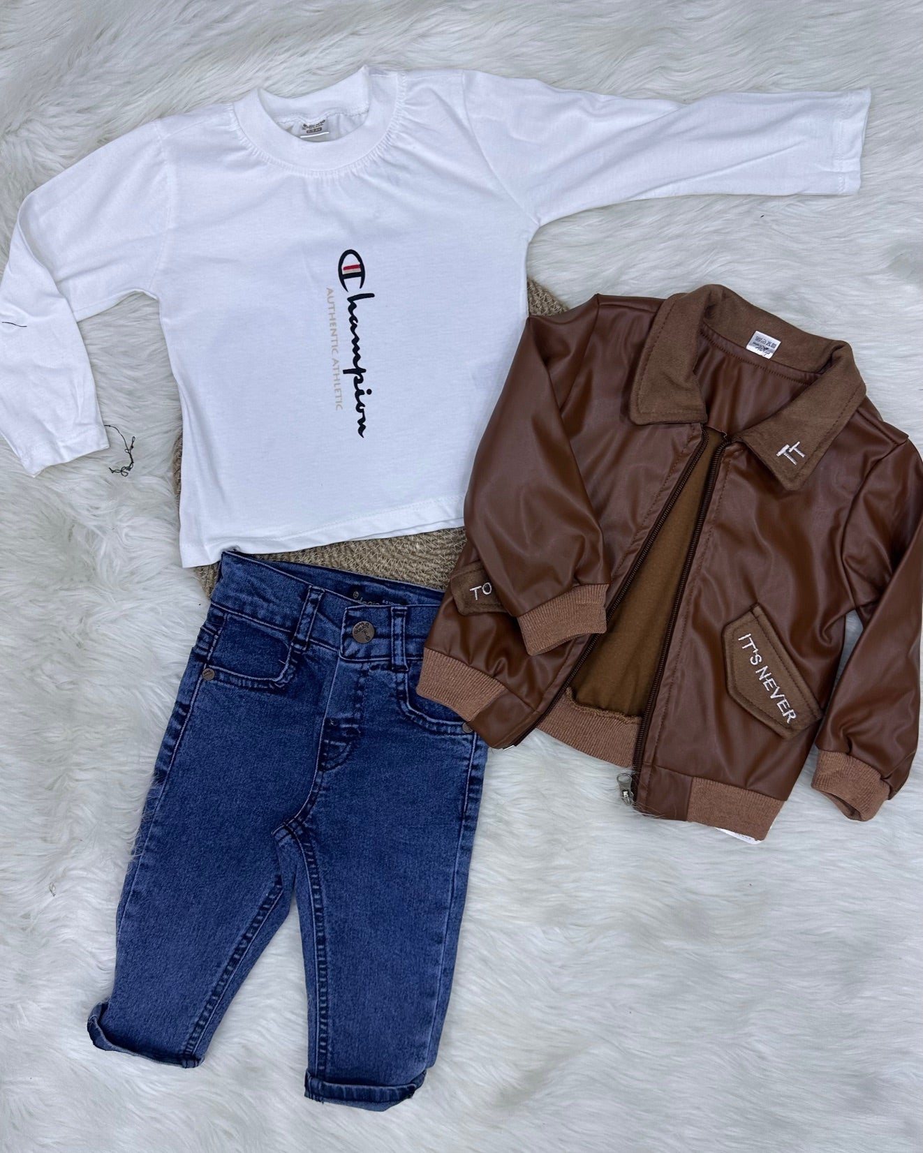 Ensemble "Petit Aventurier" – Veste Aviateur & Jean