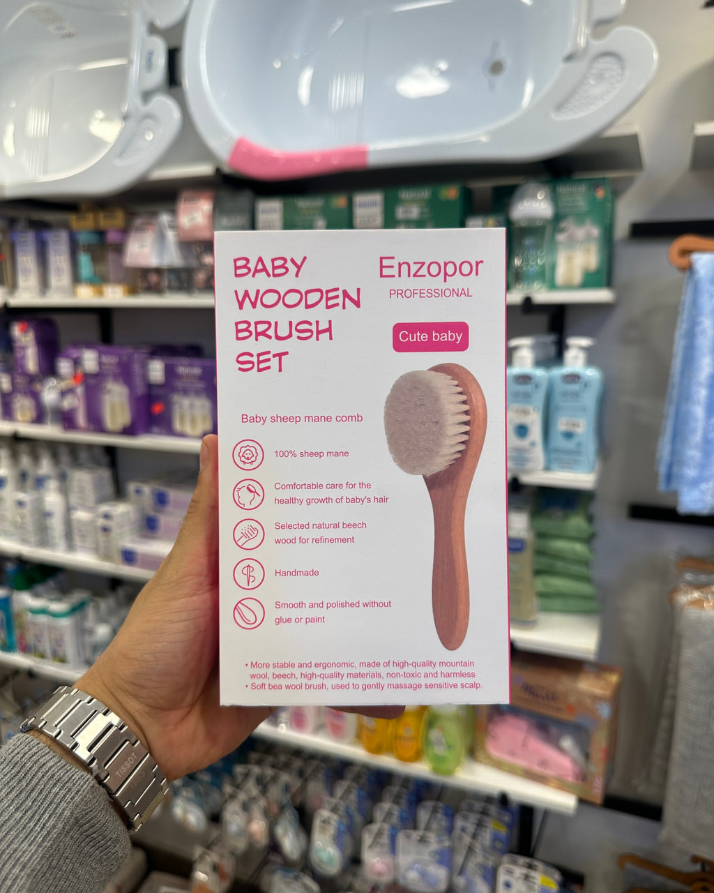 Pack de Brosses en Bois pour Bébé Enzopor Professional