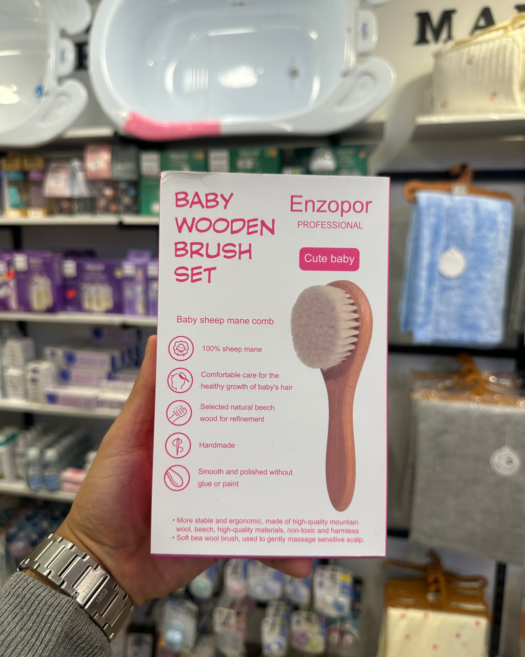 👶 Ensemble Brosse et Peigne en Bois Naturel pour Bébé - Enzopor Professionnel