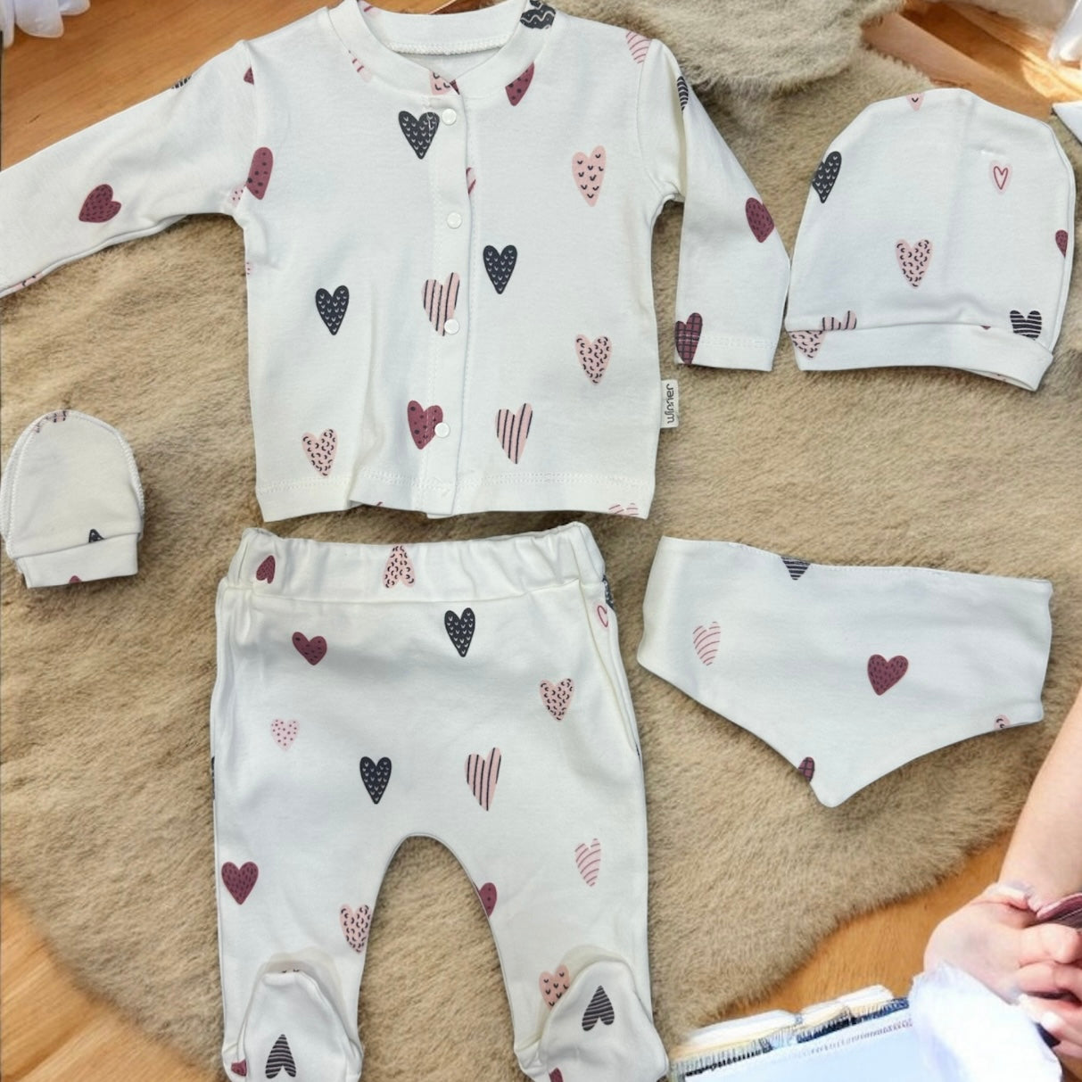 Ensemble Bébé Nouveau-Né 5 Pièces – Confort et Élégance