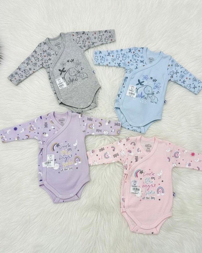 Body Croisé à Manches Longues pour Nouveau-Né