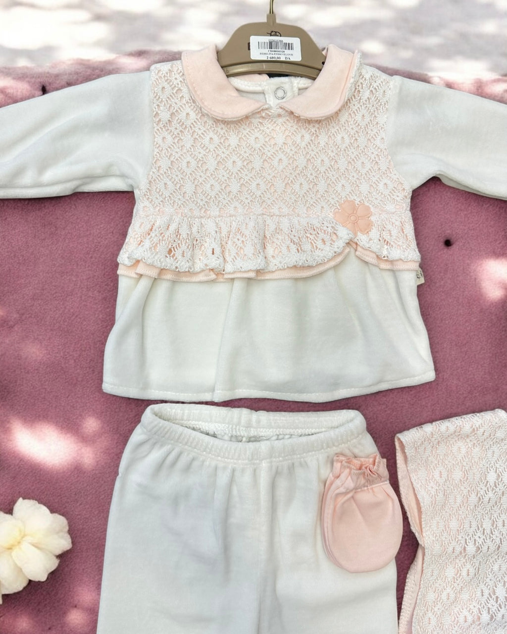 Ensemble 5 Pièces Bébé en Velours 0-3 Mois