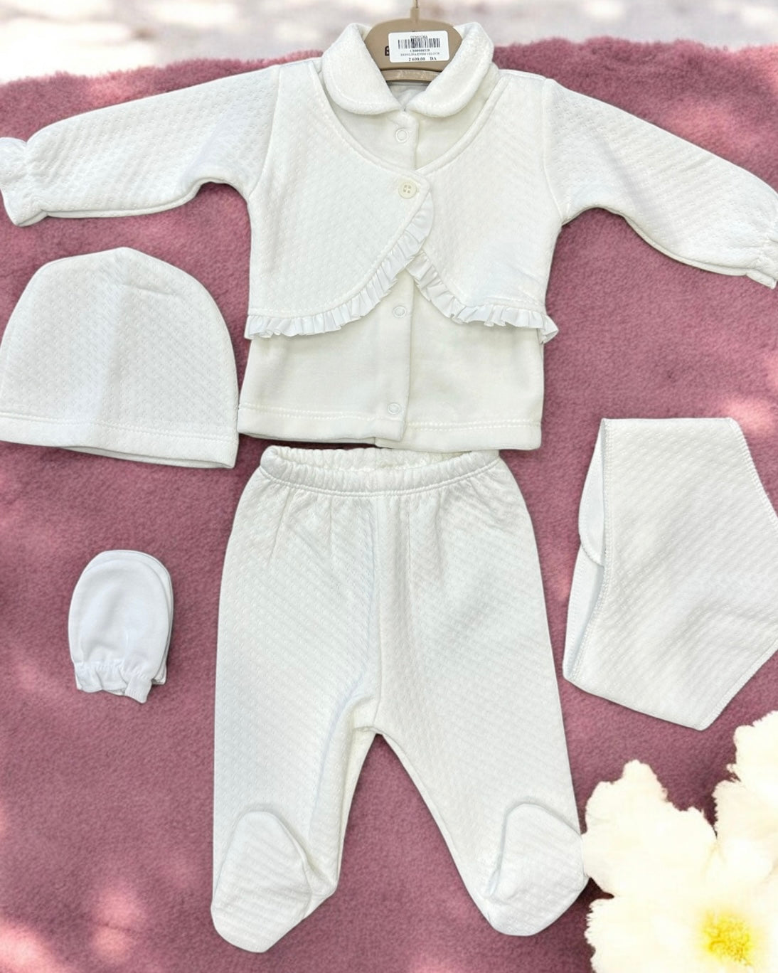 Ensemble 5 Pièces Bébé en Velours 0-3 Mois