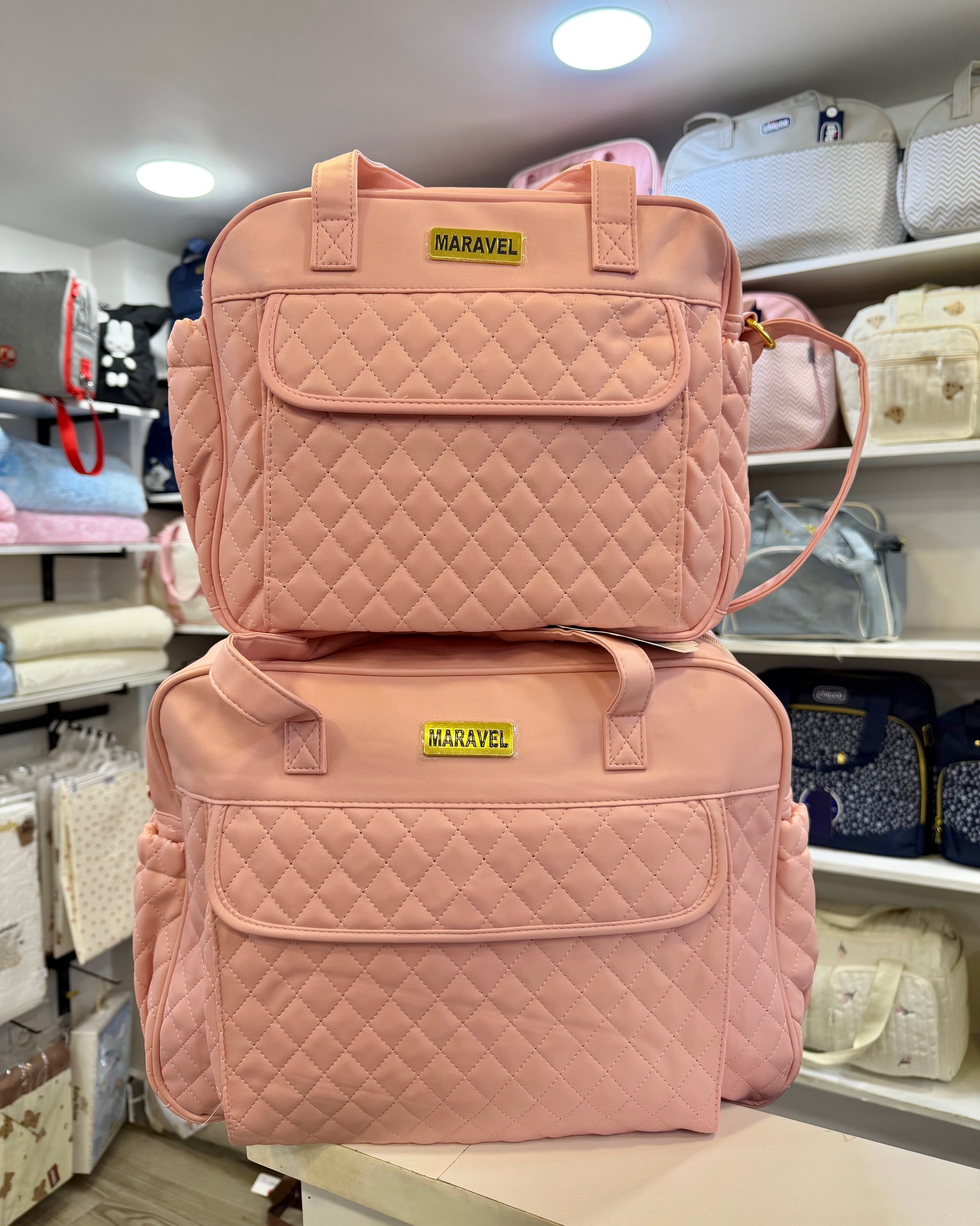 SAC MARAVEL 5 PIECES EN ROSE CUIRE