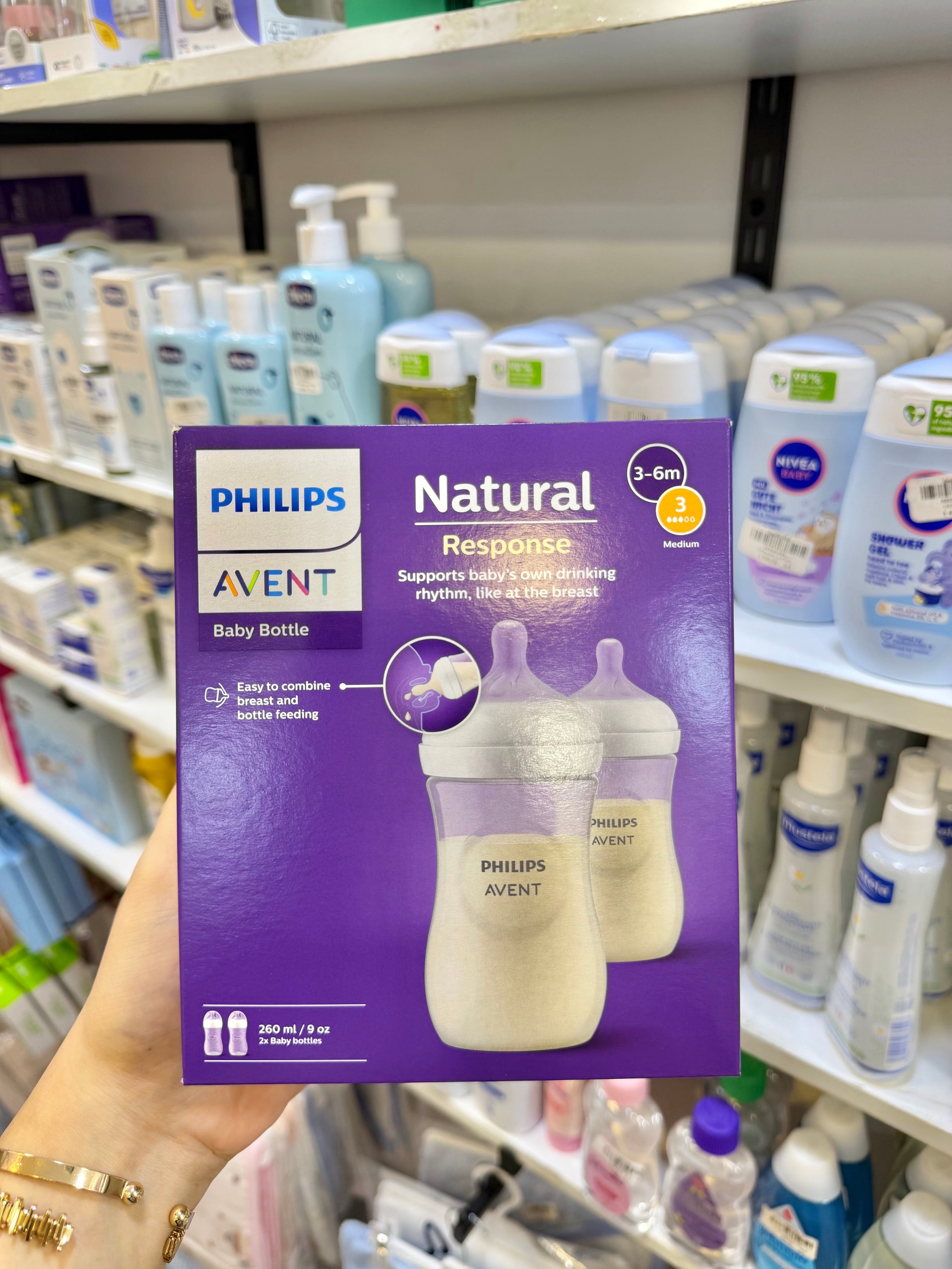Pack de 2 Biberons Philips Avent "Natural Response" – 260ml (3-6m)