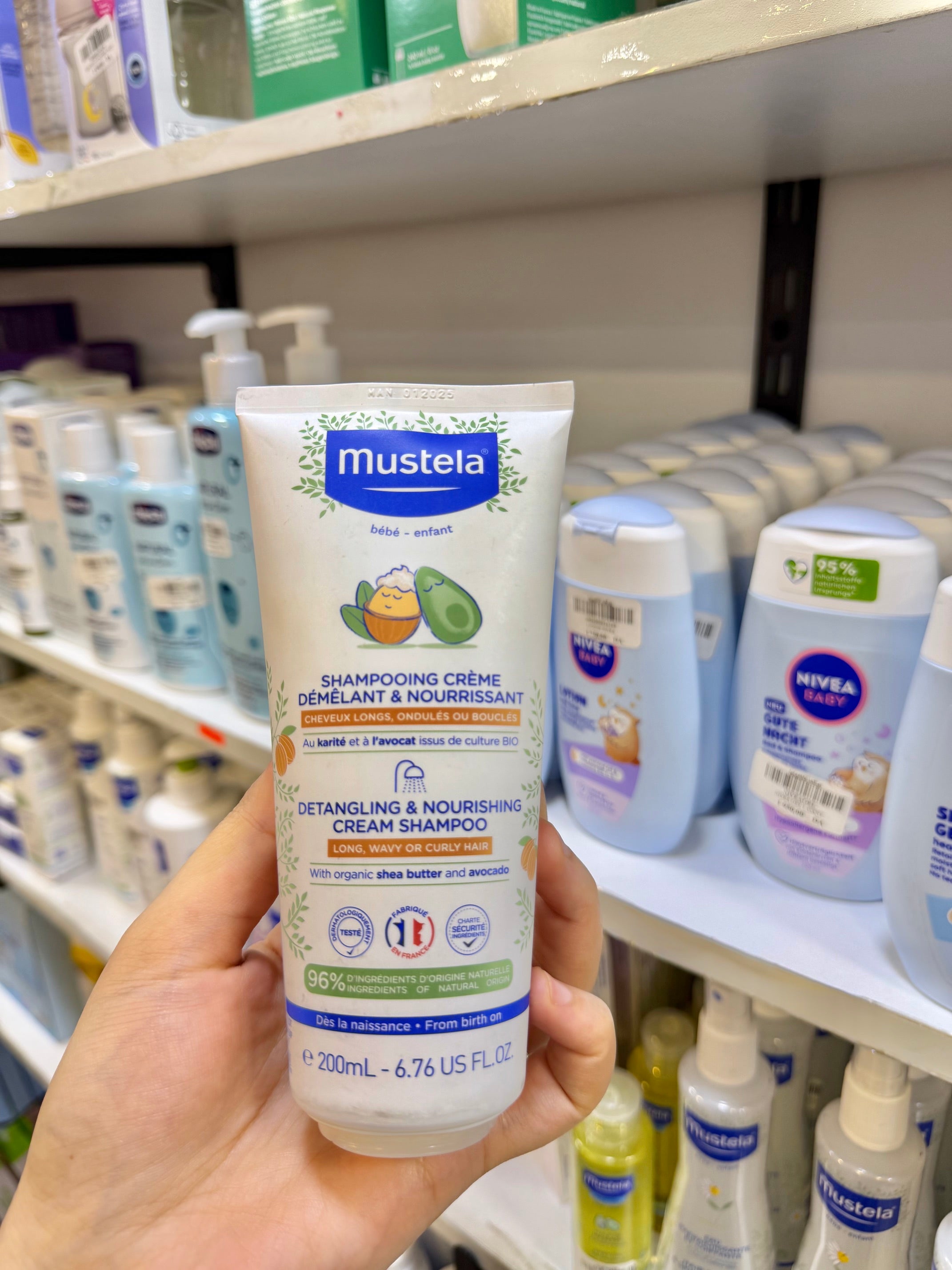 Shampooing Crème Démêlant & Nourrissant Mustela – Au Karité & Avocat BIO (200ml)