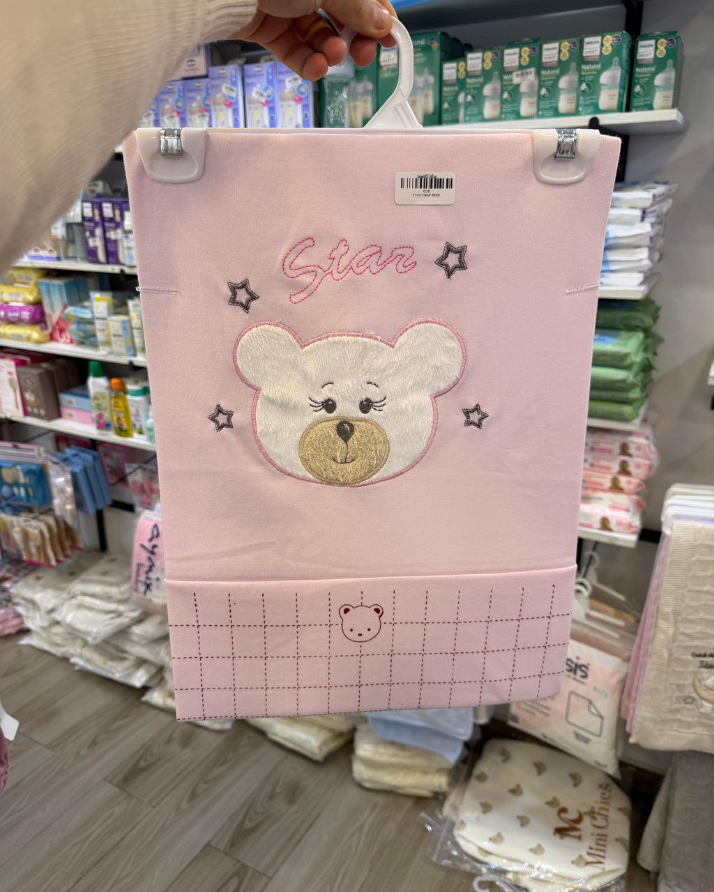 Drap- Brodé "Petit Ourson Étoilé" – Douceur Premium pour Bébé