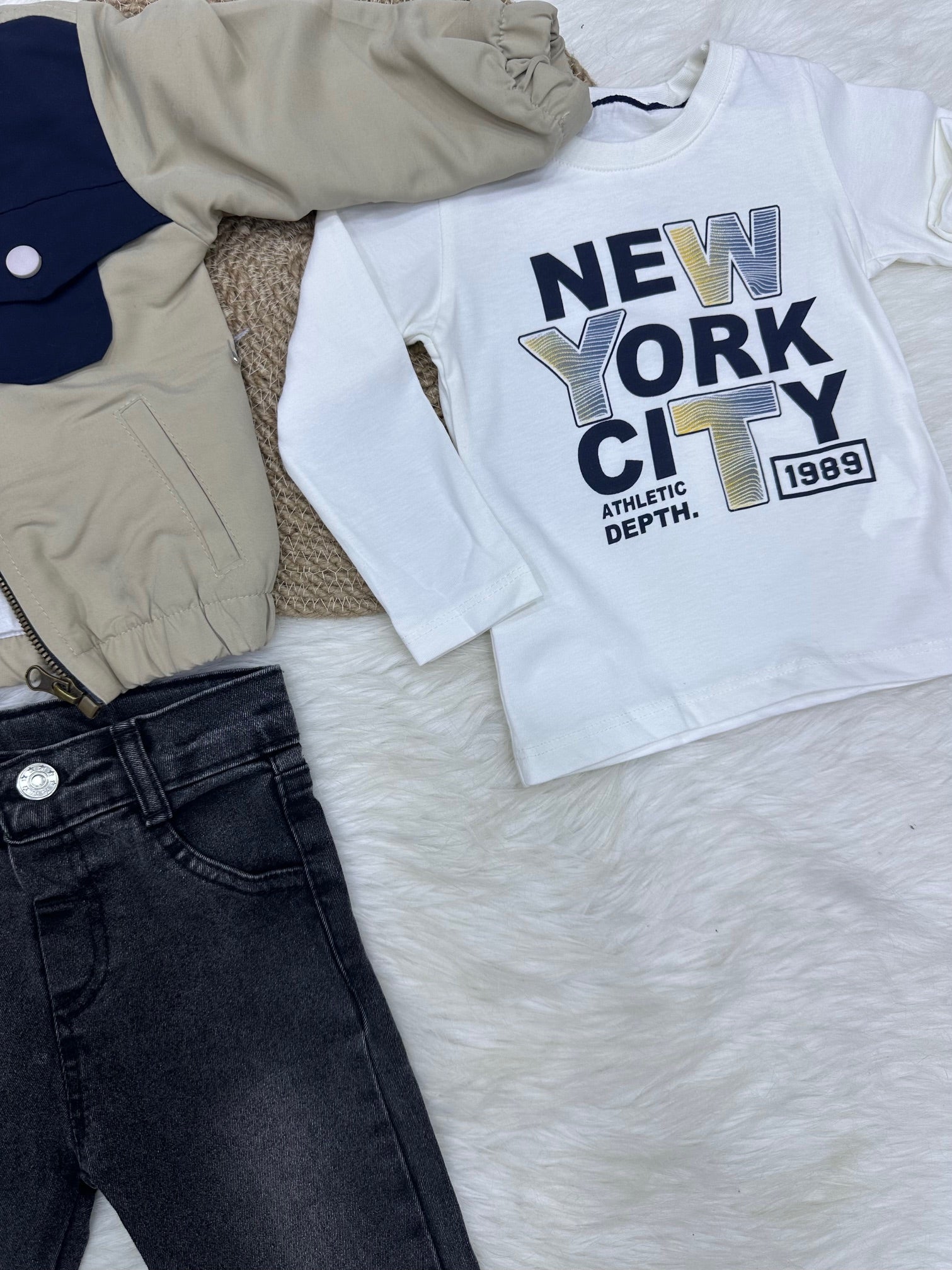 Ensemble Streetwear "New York" – Look Urbain 3-Pièces 9-12 Mois