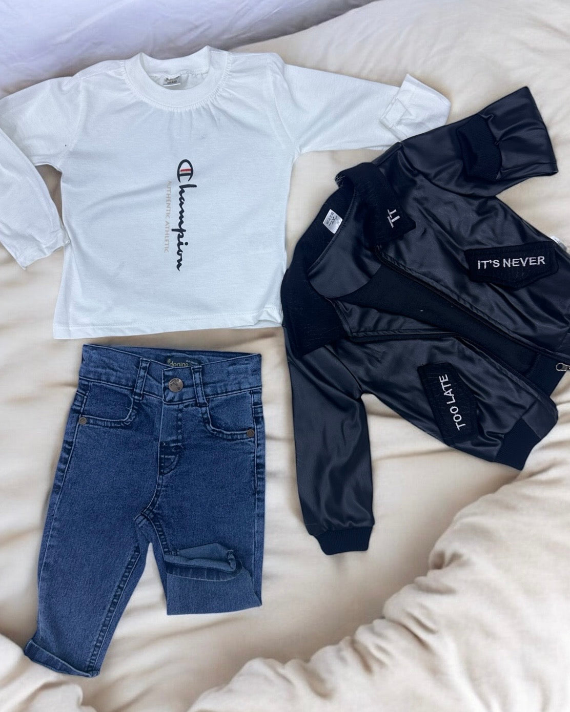 Ensemble "Petit Aventurier" – Veste Aviateur & Jean